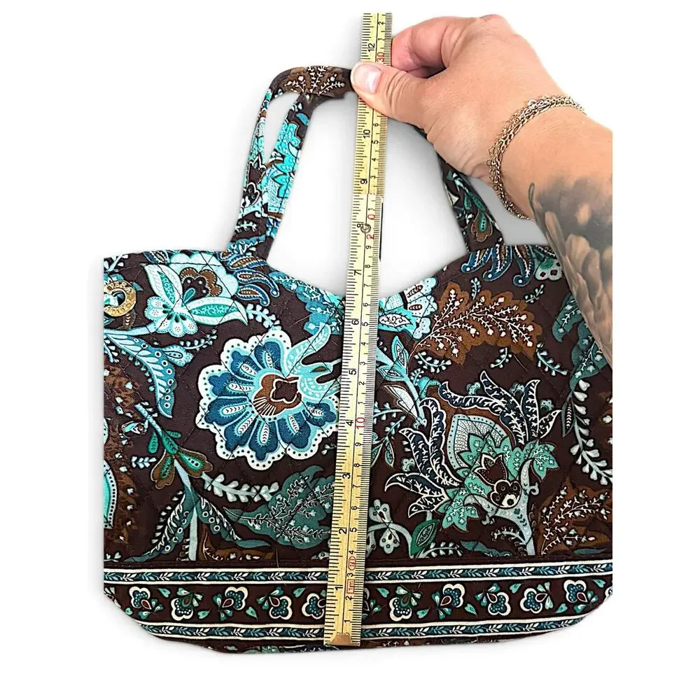 Vintage Vera Bradley Java Blue Quilted Shoulder Bag Tote
